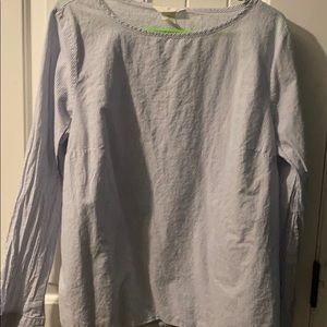 Blue and white striped shirt